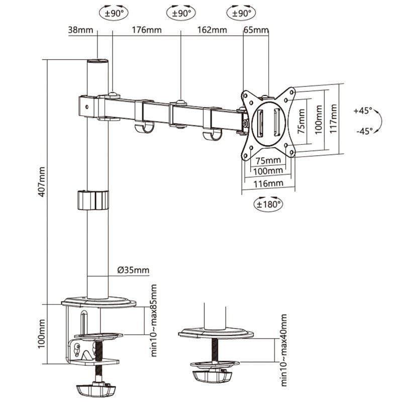 Soporte de mesa para monitor y tv aisens dt32tsr-147 - Imagen 4