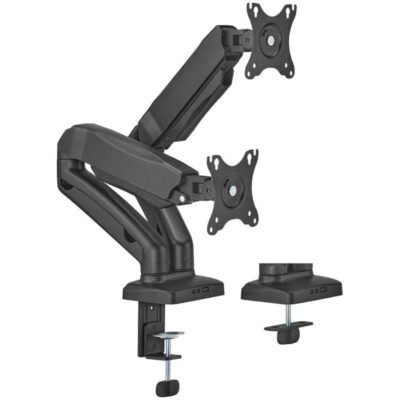 Soporte de mesa con contrapeso para 2 monitores o tv aisens dt32tsr-221/giratorio/ inclinable/ hasta 9kg