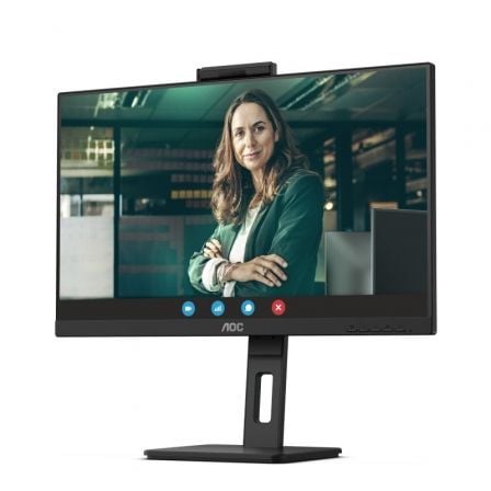 Monitor profesional aoc 24p3qw 23.8/ full hd/ webcam/ multimedia/ regulable en altura/ negro - Imagen 7