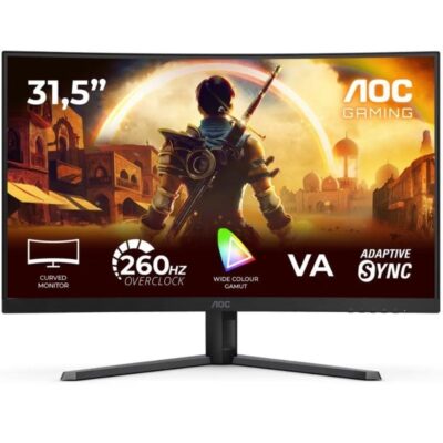 Monitor gaming curvo aoc c32g42ze 31.5/ full hd/ 0.3ms/ 240hz/ va/ negro