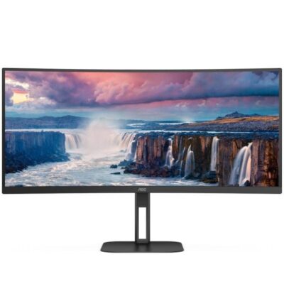 Monitor profesional ultrapanorámico curvo aoc cu34v5c/bk 34/ wqhd/ multimedia/ negro