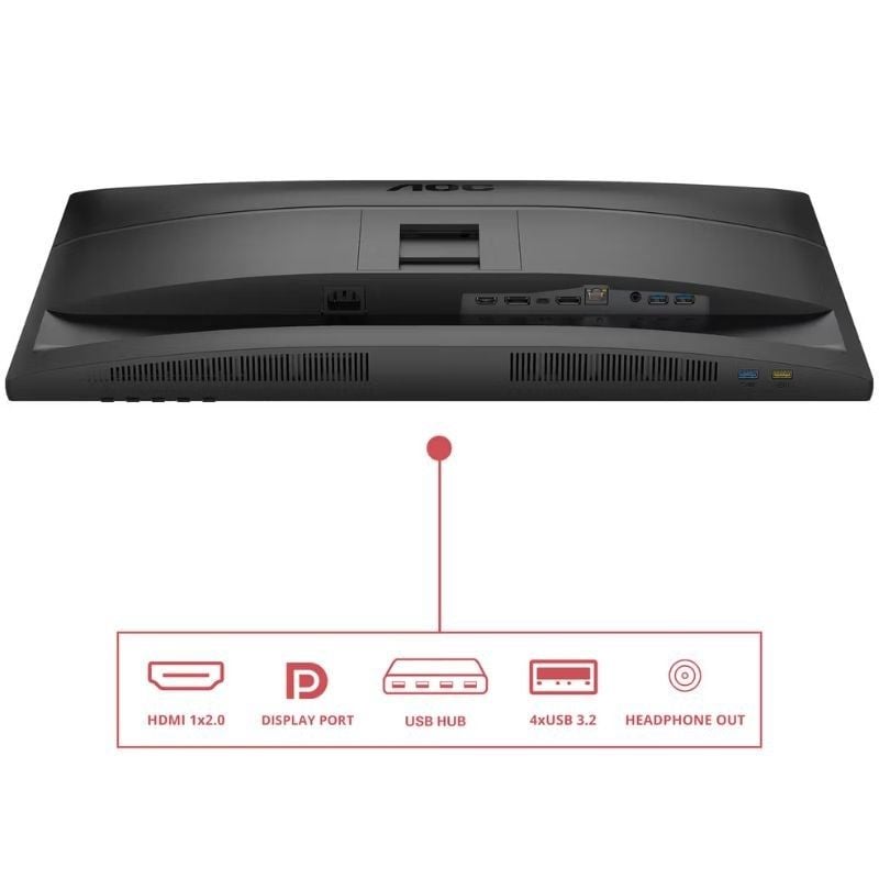 Monitor profesional aoc q27e4cv 27/ qhd/ multimedia/ regulable en altura/ negro - Imagen 5