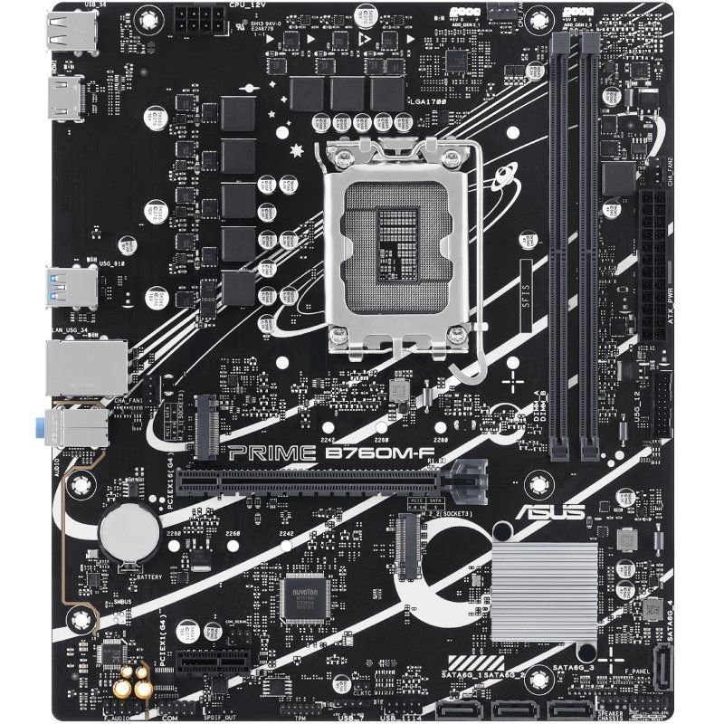 Placa base asus prime b760m-f socket 1700/ ddr5/ pcie 4.0/ micro atx - Imagen 2
