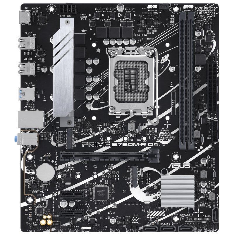 Placa base asus prime b760m-r d4 socket 1700/ ddr4/ pcie 4.0/ micro atx - Imagen 2