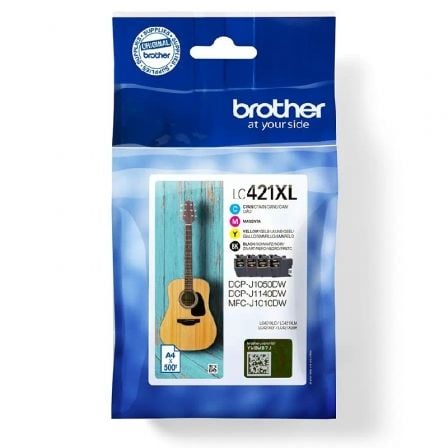 Cartucho de tinta original brother lc421xl alta capacidad/ multipack/ cian/ magenta/ amarillo/ negro - Imagen 2