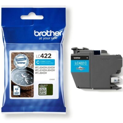 Cartucho de tinta original brother lc-422/ cian