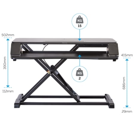 Soporte de sobremesa elevable fellowes sit-stand lotus corsivo/ hasta 15kg/ negro - Imagen 7