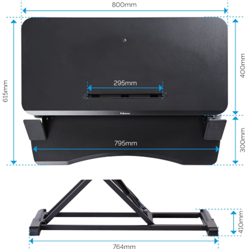 Soporte de sobremesa elevable fellowes sit-stand lotus corsivo/ hasta 15kg/ negro - Imagen 4