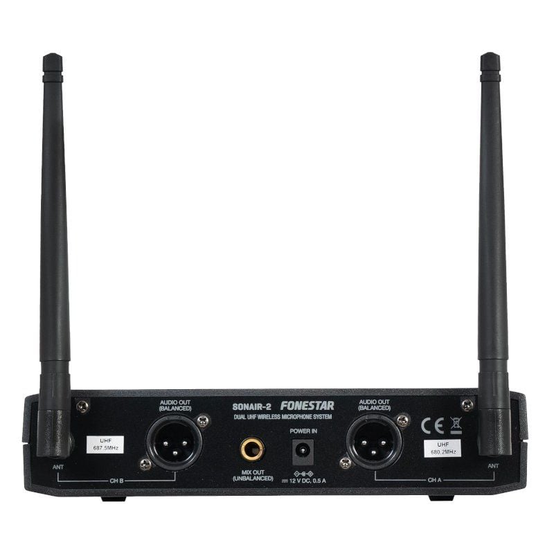 Micrófono inalámbrico doble mano uhf fonestar sonair-2m/ incluye receptor - Imagen 3