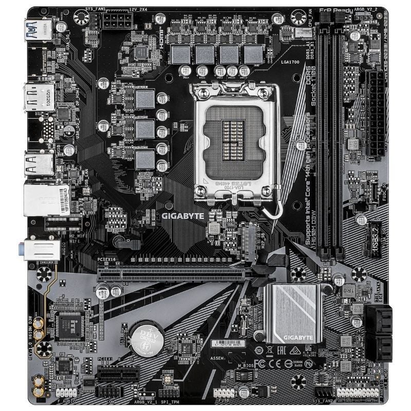 Placa base gigabyte h610m d3w socket 1700/ ddr5/ pcie 4.0/ micro atx - Imagen 2