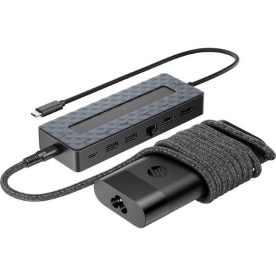 Pack docking usb tipo-c y cargador universal para portátil hp 9h0h9aa