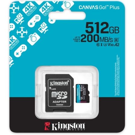 Tarjeta de memoria kingston canvas go! plus 512gb microsd xc con adaptador/ clase 10/ 200mbs - Imagen 6