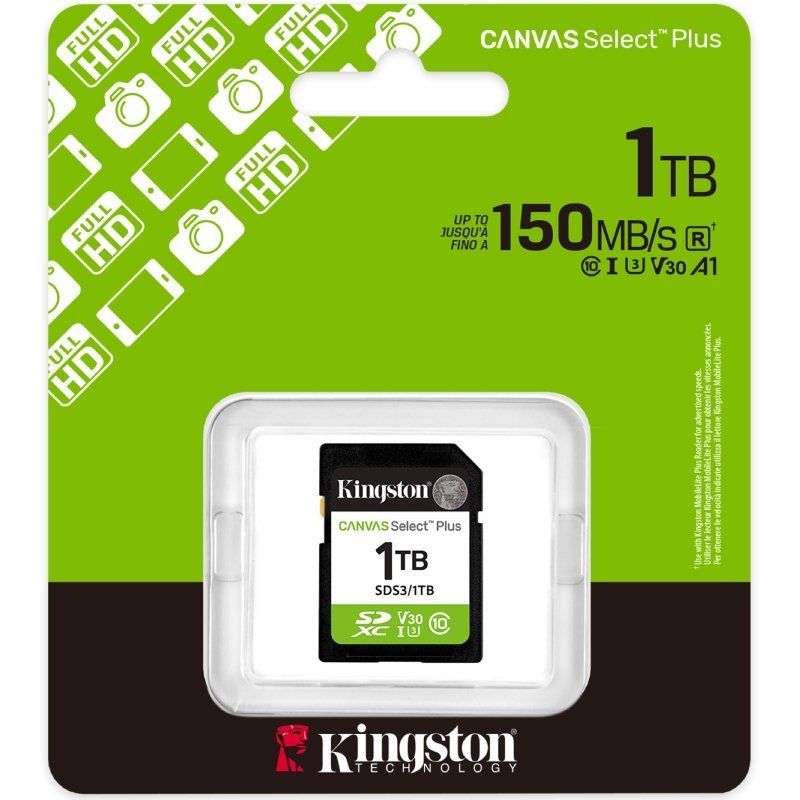 Tarjeta de memoria kingston canvas select plus 1tb sd xc/ clase 10/ 150mbs - Imagen 3