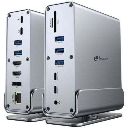 Docking usb tipo-c leotec leds06/ 5xusb/ 2xusb tipo-c/ 1xusb tipo-c pd/ 1xdisplayport/ 2xhdmi 4k/ 1xrj45/ 1xjack 3.5/ 1xlector - Imagen 6