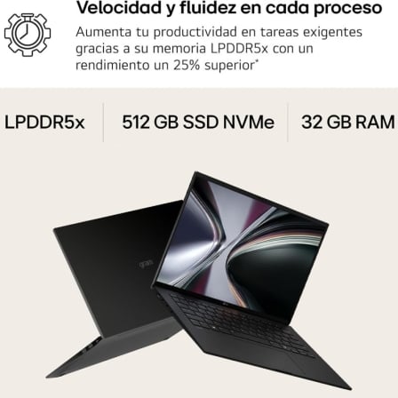 Portátil lg gram 14z95u-g.au85bn ryzen ai 7 450/ 32gb/ 512gb ssd/ 14/ win11 - Imagen 6