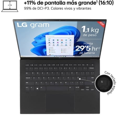 Portátil lg gram 14zb90s-g.ax55bn intel core ultra 5-115u/ 16gb/ 512gb ssd/ 14/ sin sistema operativo - Imagen 6