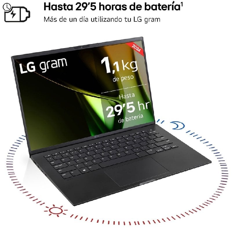 Portátil lg gram 14zb90s-g.ax55bn intel core ultra 5-115u/ 16gb/ 512gb ssd/ 14/ sin sistema operativo - Imagen 3