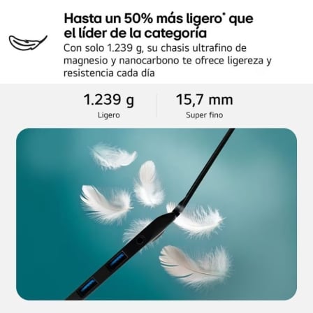Portátil lg gram 16z90tl-g.au85bn intel core ultra 7-258v/ 32gb/ 512gb ssd/ 16/ win11 - Imagen 7