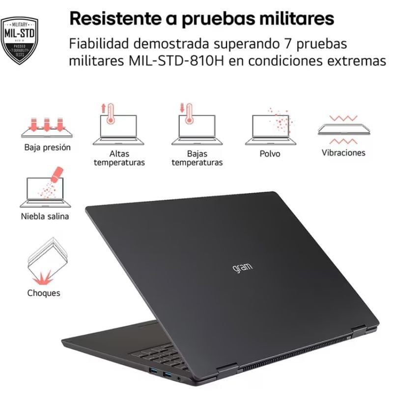 Portátil lg gram 16z90tl-g.au85bn intel core ultra 7-258v/ 32gb/ 512gb ssd/ 16/ win11 - Imagen 4