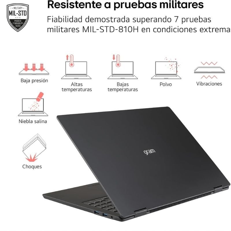 Portátil lg gram 16z90tl-g.au88bn intel core ultra 7-258v/ 32gb/ 1tb ssd/ 16/ win11 - Imagen 3