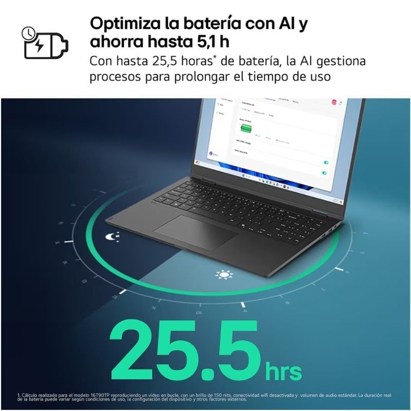 Portátil lg gram pro 16z90ts-g.au99bn intel core ultra 9-288v/ 32gb/ 1tb ssd/ 16/ win11 - Imagen 3