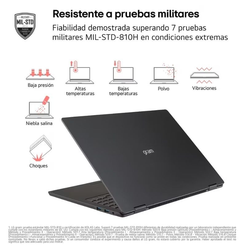 Portátil lg gram pro 16z90ts-g.au99bn intel core ultra 9-288v/ 32gb/ 1tb ssd/ 16/ win11 - Imagen 4