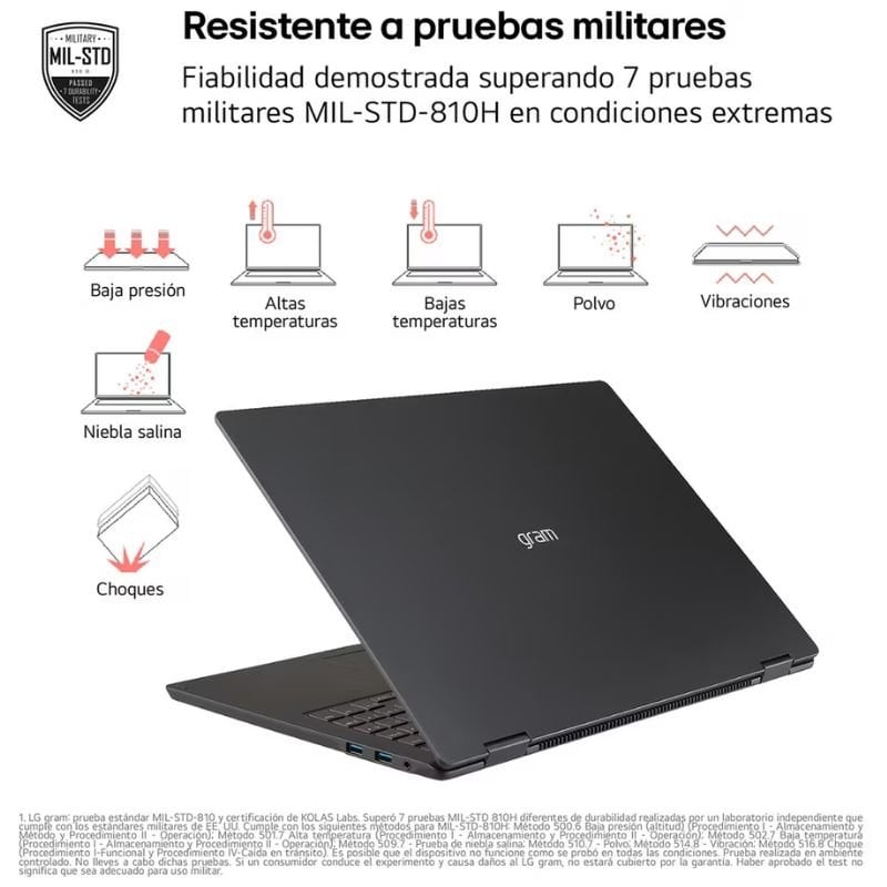 Portátil lg gram 17z90tl-g.au88bn intel core ultra 7-258v/ 32gb/ 1tb ssd/ 17/ win11 - Imagen 5