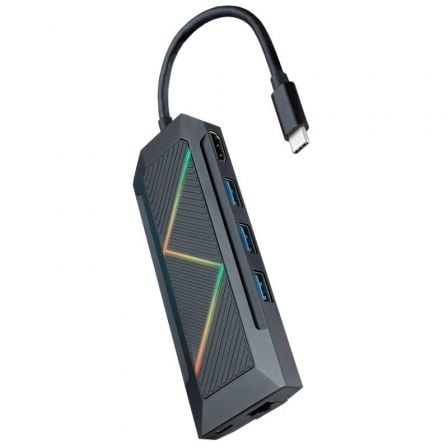Docking usb tipo-c nanocable 10.16.0801/ 3xusb/ 1xusb tipo-c pd/ 1xhdmi/ 1xrj45/ 1xlector tarjetas sd tf - Imagen 4