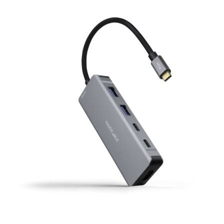 Docking tipo-c nanocable 10.16.1006/ 2xusb/ 1xhdmi 4k/ 2xusb tipo-c/ 1xusb tipo-c pd/ gris - Imagen 6