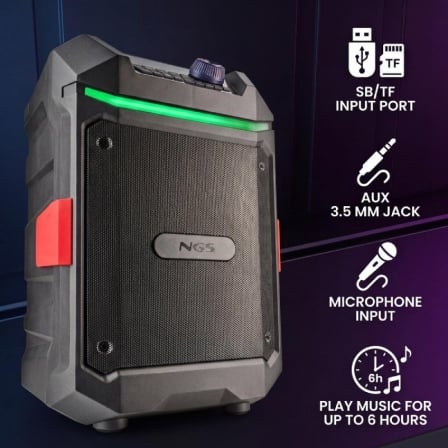 Altavoz portable con bluetooth ngs wild bash compact/ 240w - Imagen 10