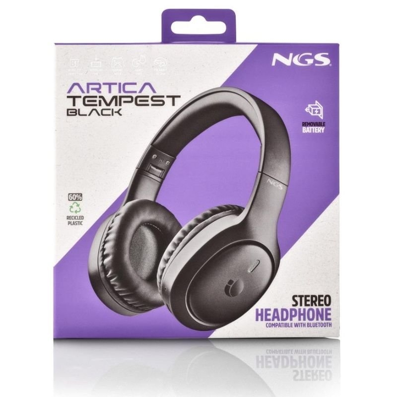 Auriculares inalámbricos ngs artica tempest/ con micrófono/ bluetooth/ negros - Imagen 4
