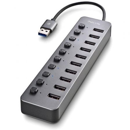 Hub usb ngs ihub10/ 10xusb 3.0/ gris - Imagen 7