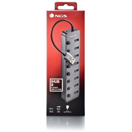 Hub usb ngs ihub8 / 8xusb 3.0/ gris - Imagen 8