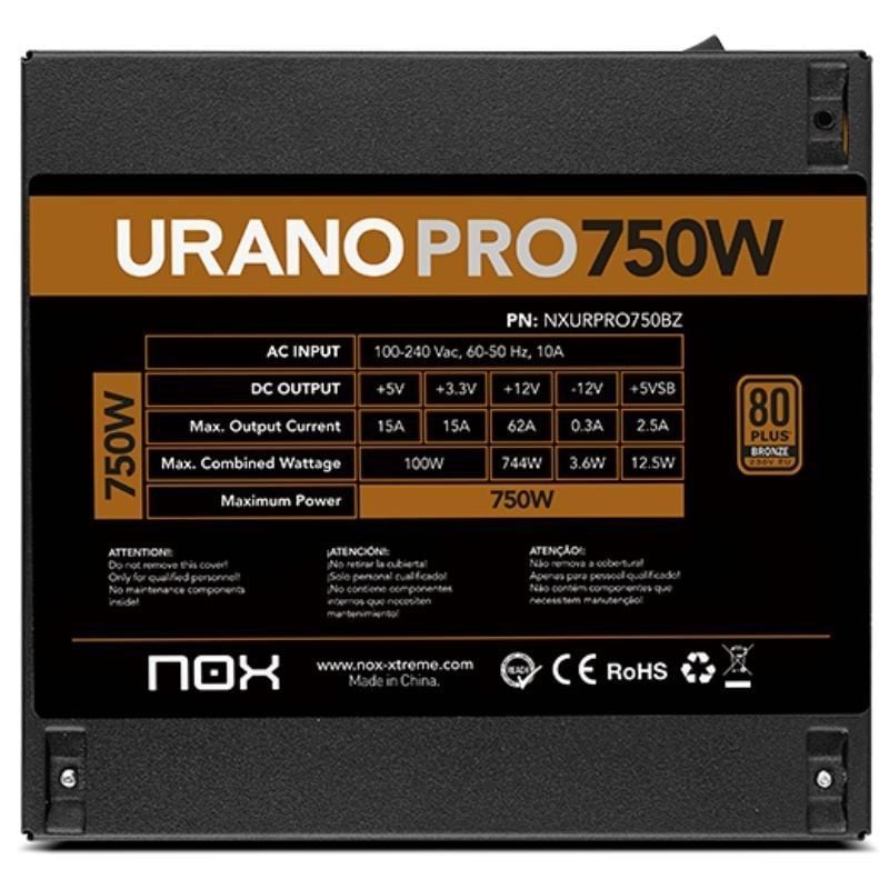 Fuente de alimentación nox hummer urano pro/ 750w - Imagen 5