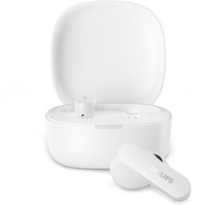 Auriculares bluetooth philips tat2100wt con estuche de carga/ autonomía 8h/ blancos