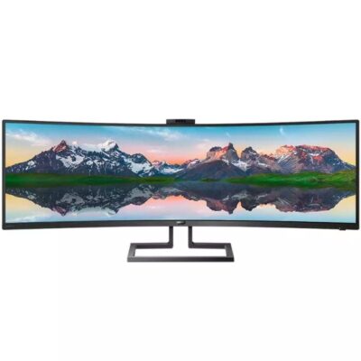Monitor profesional ultrapanorámico curvo philips 499p9h 48.8/ dual qhd/ webcam/ multimedia/ regulable en altura/ negro