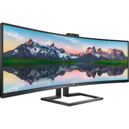 Monitor profesional ultrapanorámico curvo philips 499p9h 48.8/ dual qhd/ webcam/ multimedia/ regulable en altura/ negro - Imagen 7
