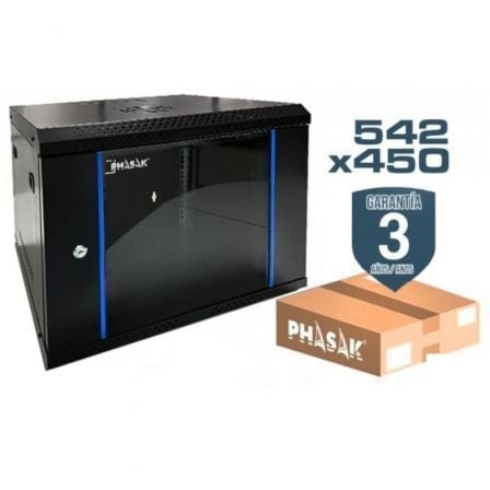 Armario rack mural desmontado phasak pho 2207d/ 19/ altura 7u - Imagen 2