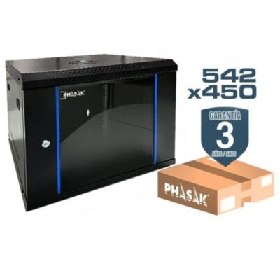 Armario rack mural desmontado phasak pho 2212d/ 19/ altura 12u