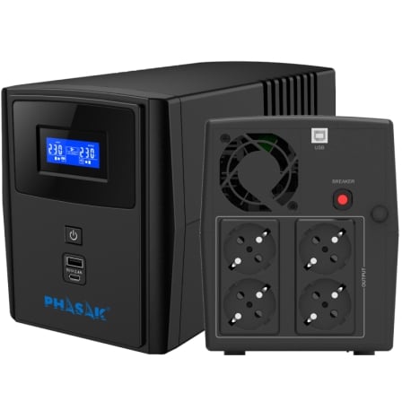 Sai línea interactiva phasak sirius 1500 va interactive/ 1500va-900w/ 4 salidas/ formato torre - Imagen 3