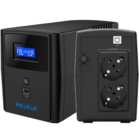 Sai línea interactiva phasak sirius 800 va interactive/ 800va-480w/ 2 salidas/ formato torre - Imagen 5