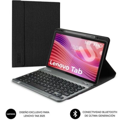 Funda con teclado subblim shock case lenovo tab 10.1 2025/ negra