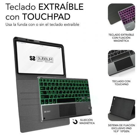 Funda con teclado subblim keytab pro bt para tablet ipad - Imagen 8