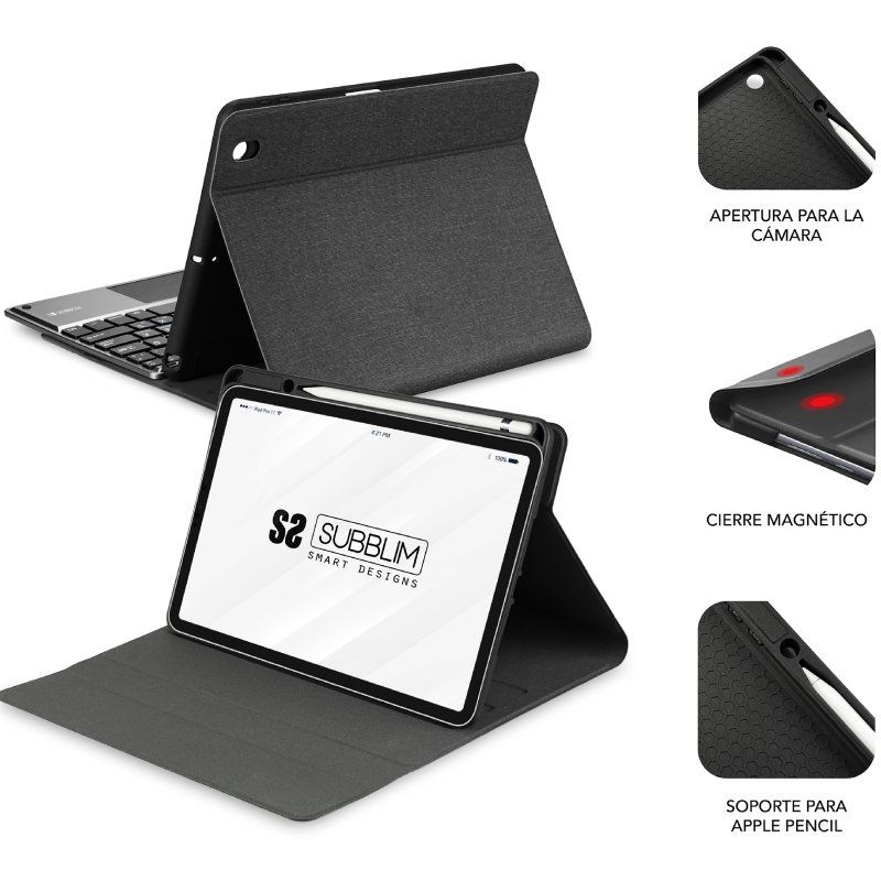 Funda con teclado subblim keytab pro bt para tablet ipad - Imagen 4