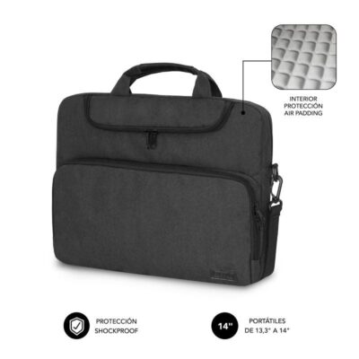 Maletín subblim air padding para portátiles hasta 14/ gris oscuro