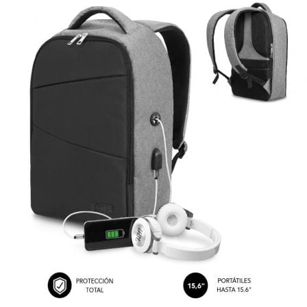 Mochila subblim secure v2 ap para portátiles hasta 15.6/ puerto usb/ antirrobo/ gris - Imagen 6