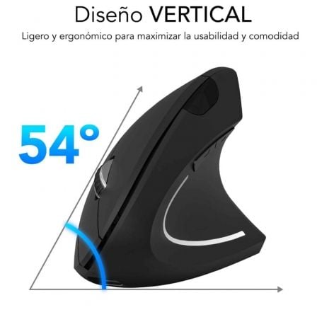 Ratón vertical inalámbrico subblim glide vertical ergo dual battery/ batería recargable/ hasta 1600 dpi/ negro - Imagen 7