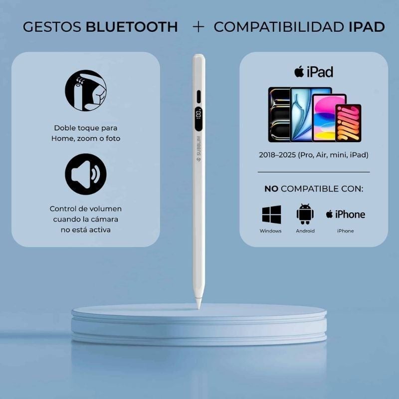 Lápiz electrónico subblim noteflow pen para ipad/ blanco - Imagen 5
