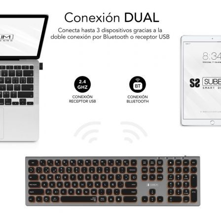 Teclado inalámbrico subblim master/ gris y negro - Imagen 7