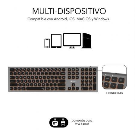 Teclado inalámbrico subblim master/ gris y negro - Imagen 8